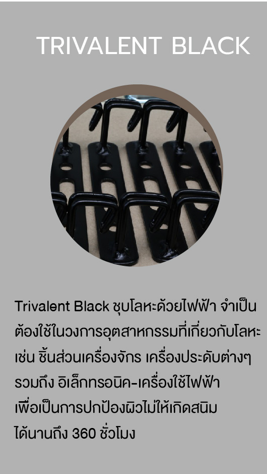 Trivalent Black ชุบโลหะสีดำ